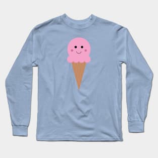 Pink Ice Cream Cone Long Sleeve T-Shirt